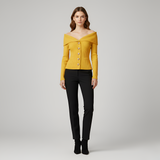 Women's Off-Shoulder Button Knit Top