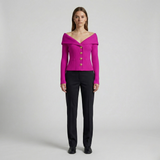 Women's Off-Shoulder Button Knit Top