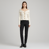 Women's Off-Shoulder Button Knit Top