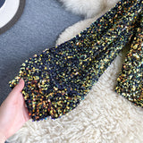 Women's One-Shoulder Sequin Top