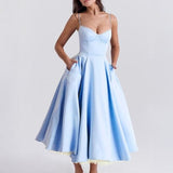 Women's Strapless A-Line Midi Dress