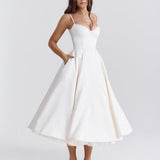 Women's Strapless A-Line Midi Dress