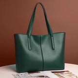 Black Minimalist Faux Leather Tote Bag
