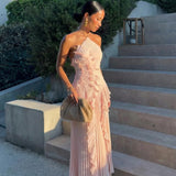 Women's One-Shoulder Ruffle Maxi Dress
