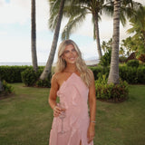 Women's One-Shoulder Ruffle Maxi Dress
