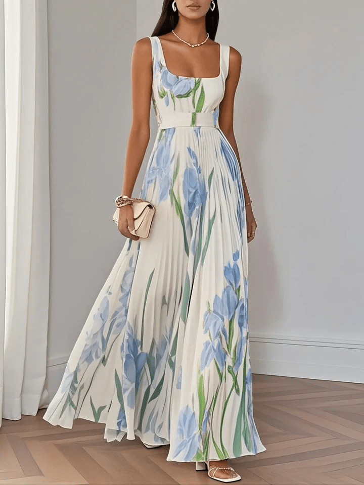 Women's Floral Square Neck Maxi Dress