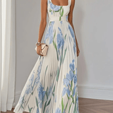 Women's Floral Square Neck Maxi Dress
