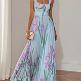 Women's Floral Square Neck Maxi Dress