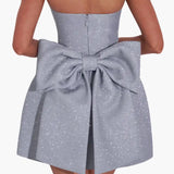 Strapless Glitter Mini Dress – Flared A-Line Party Dress