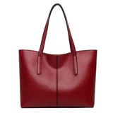 Black Minimalist Faux Leather Tote Bag