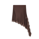 Asymmetrical Fringe Midi Skirt for Elegant Statement Style