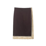 Contrast Hem Midi Skirt for Elegant Modern Style