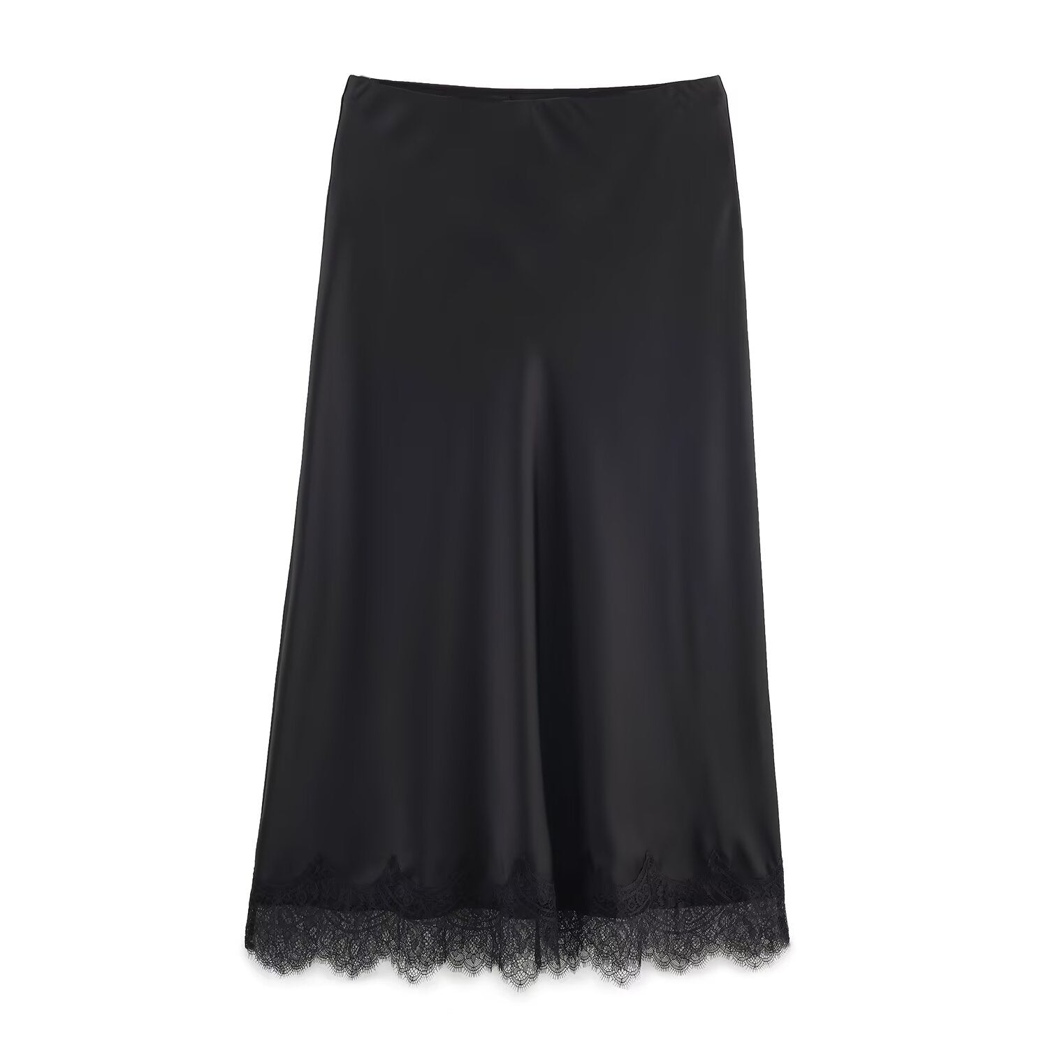 Sheer Lace Hem Maxi Skirt for Elegant Summer Style