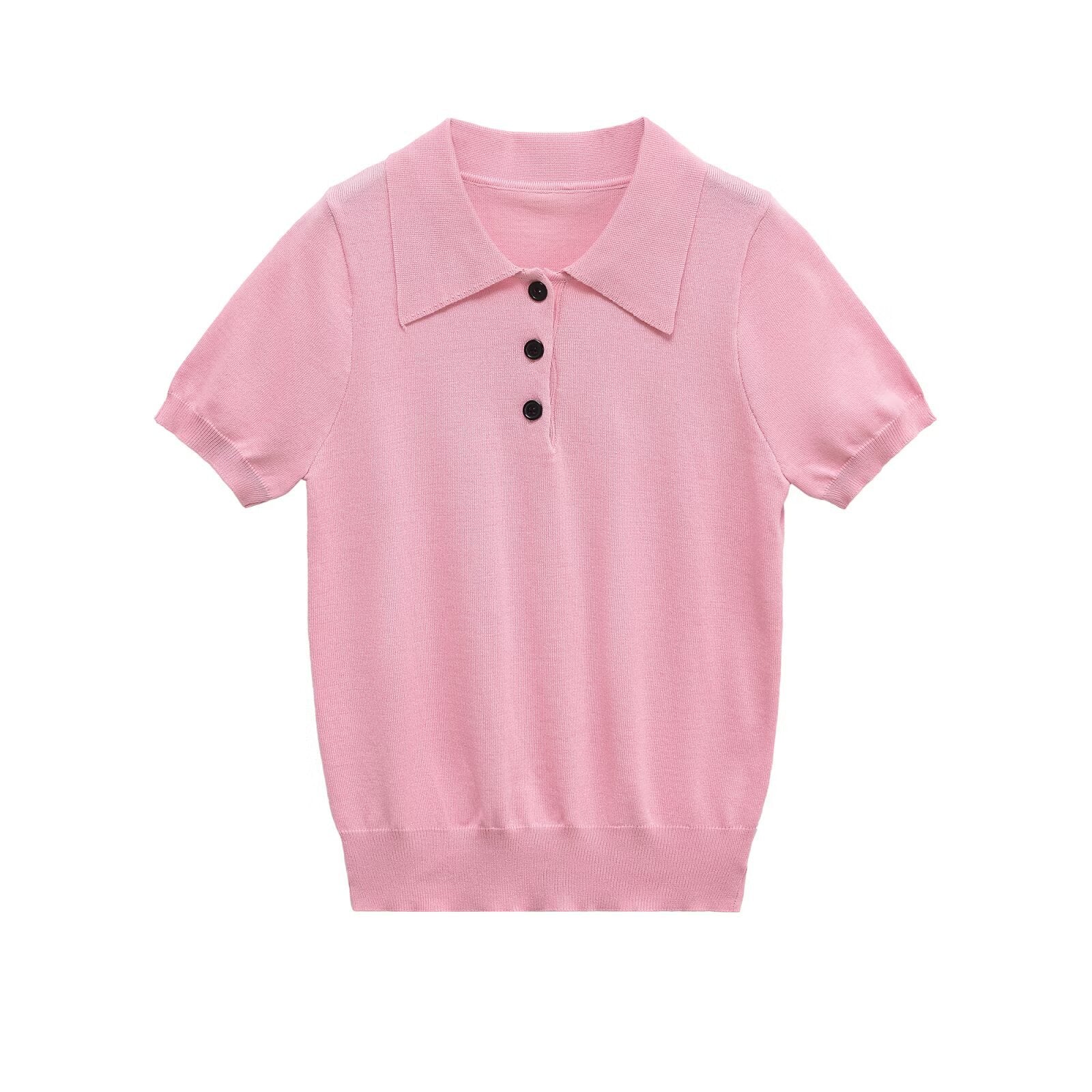 Classic Short Sleeve Knit Polo Top – Soft Slim Fit Shirt