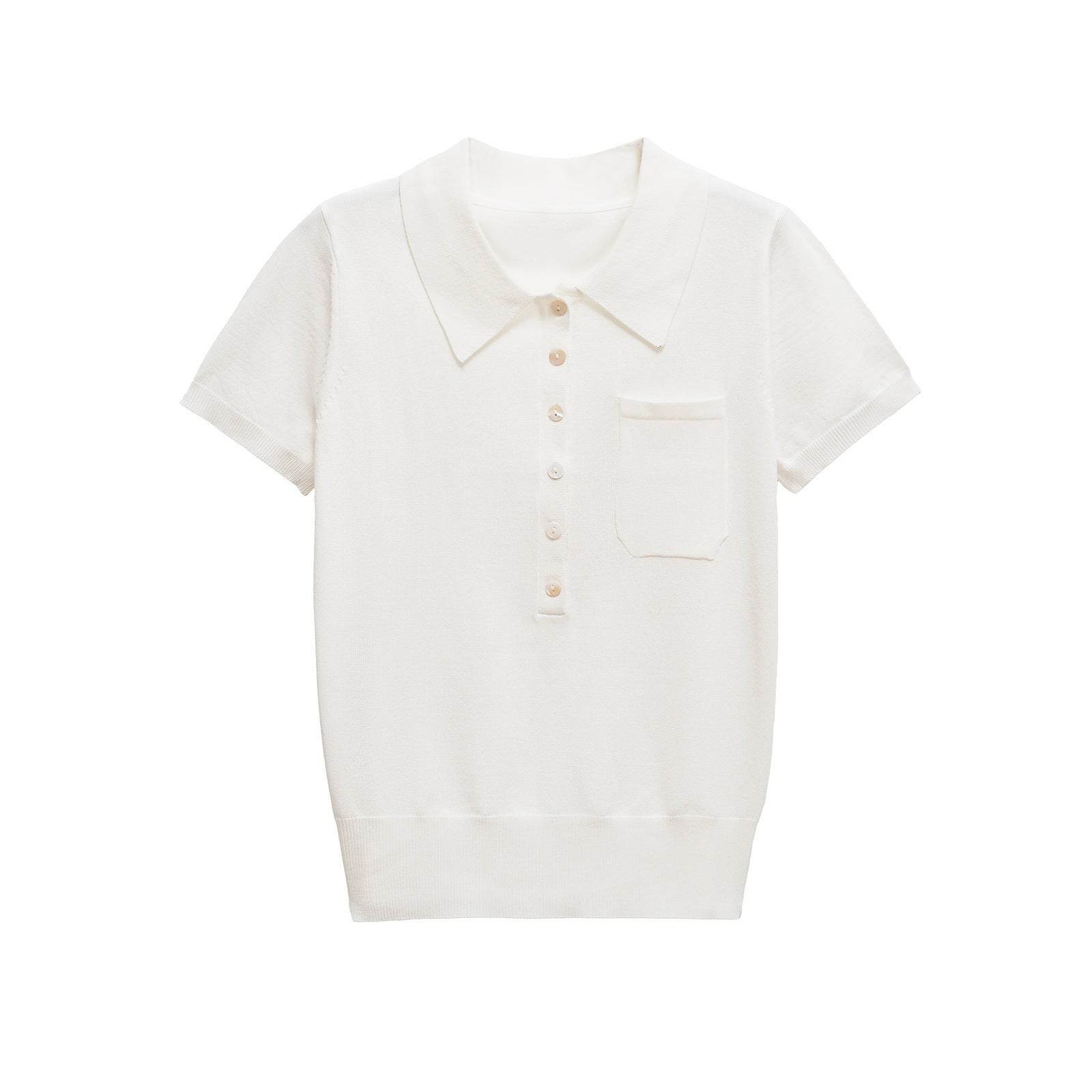 Classic Button Knit Polo Top – Slim Fit Short Sleeve Shirt