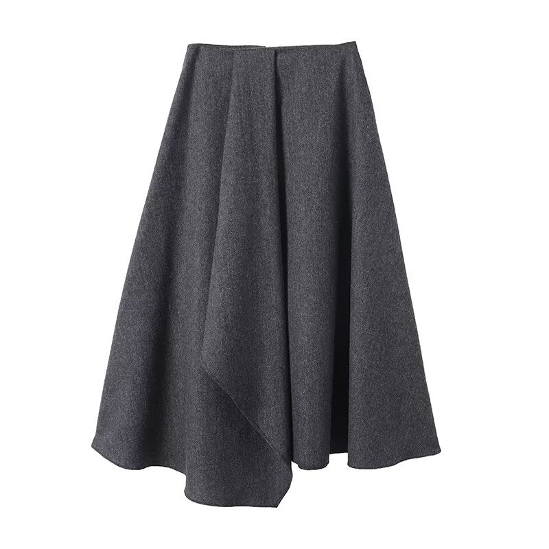 High Waist A-Line Midi Skirt for Elegant Timeless Style