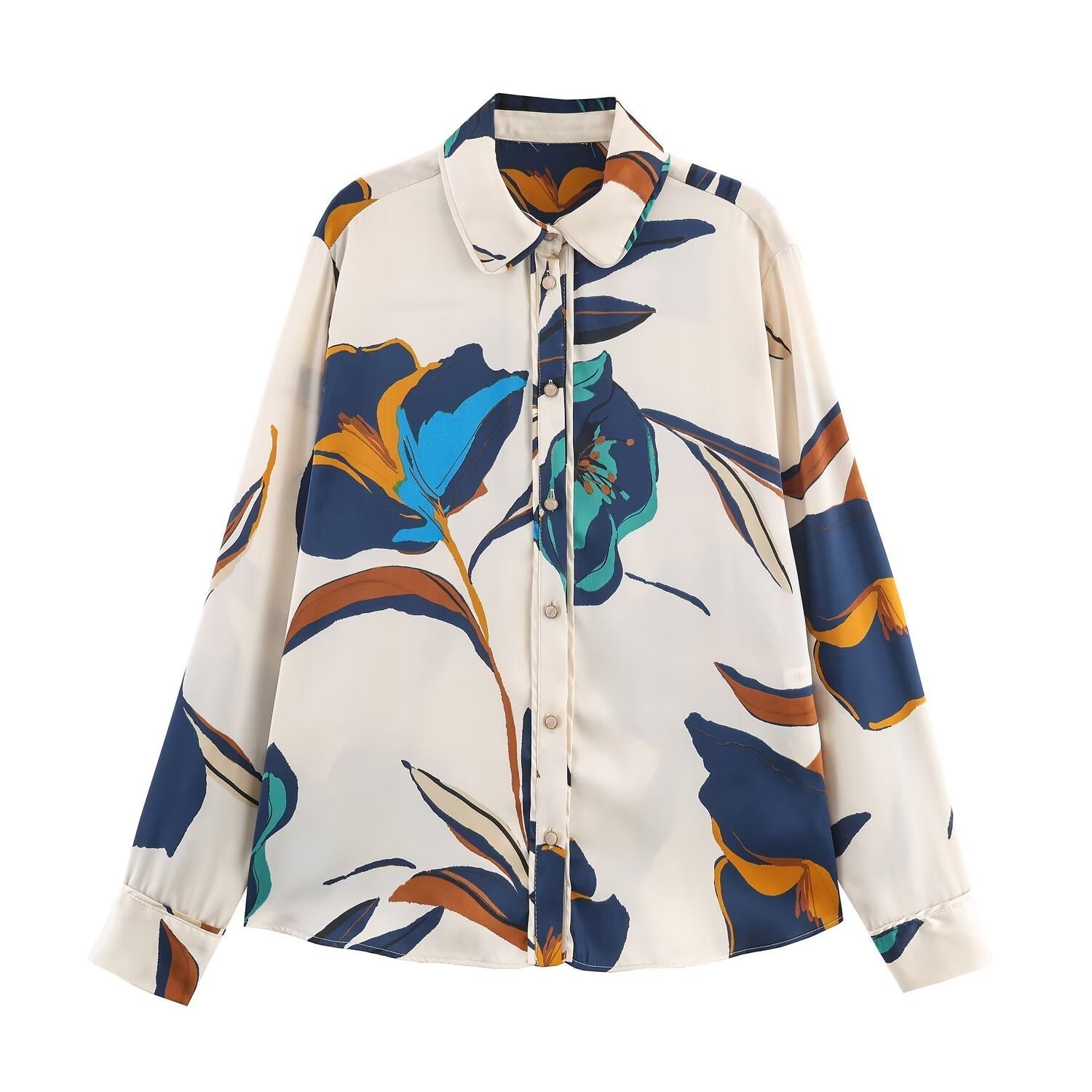 Abstract Print Button Shirt for Artistic Chic Style