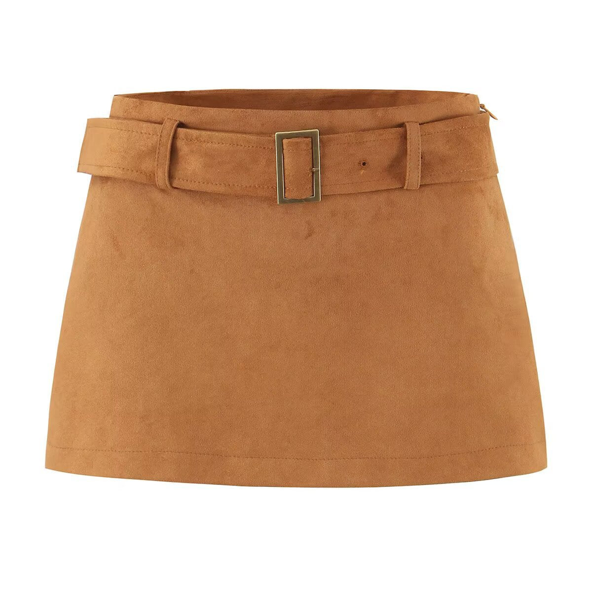Belted Suede Mini Skirt for Chic Modern Style