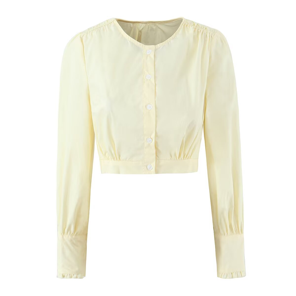 Sheer Cropped Long Sleeve Top for Elegant Minimal Style