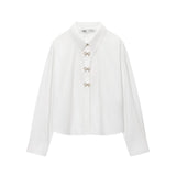 Button Detail Cropped Blazer for Elegant Modern Style