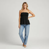 Women's Strapless Smocked Peplum Top