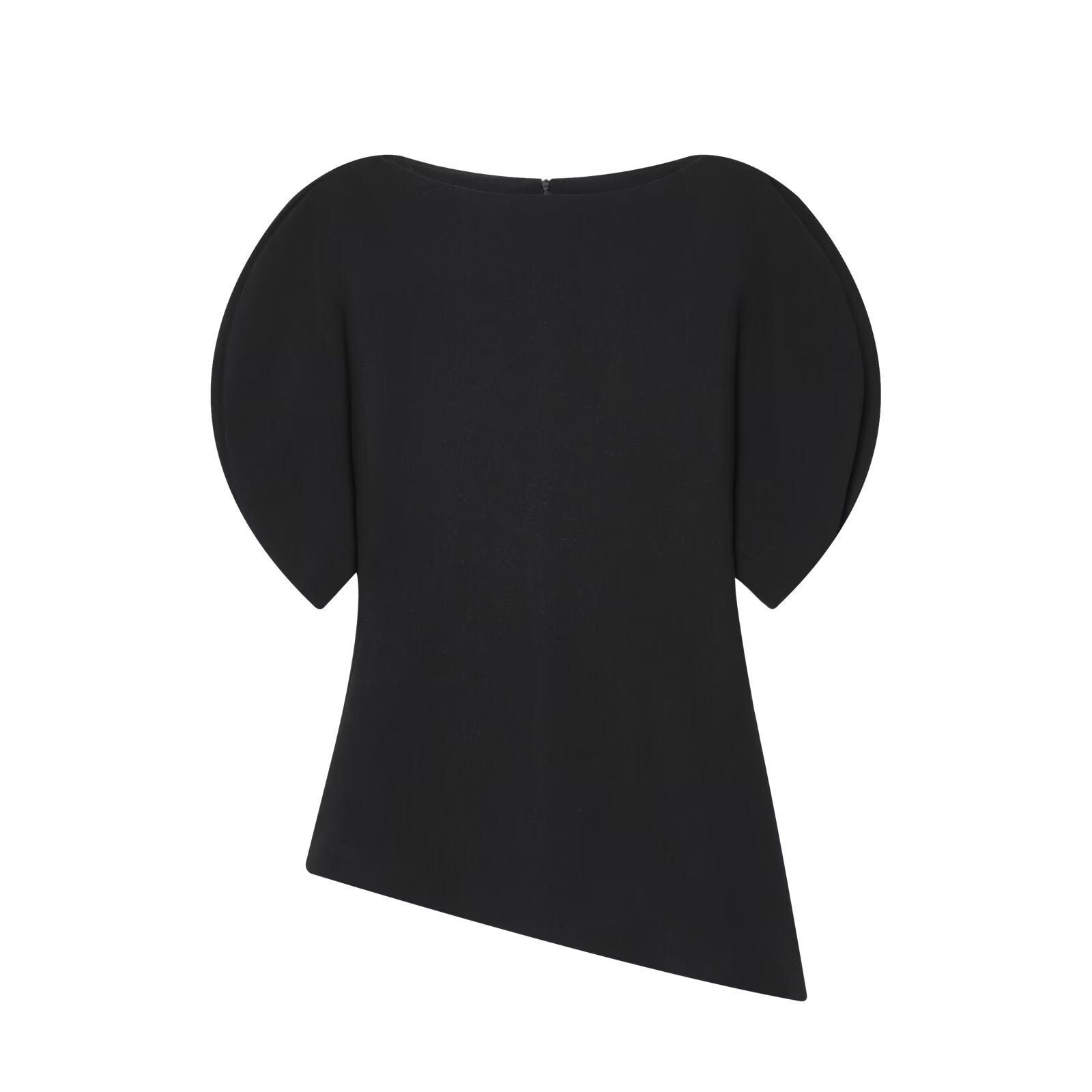 Puff Sleeve Knit Top – Elegant Fitted Short Sleeve Blouse