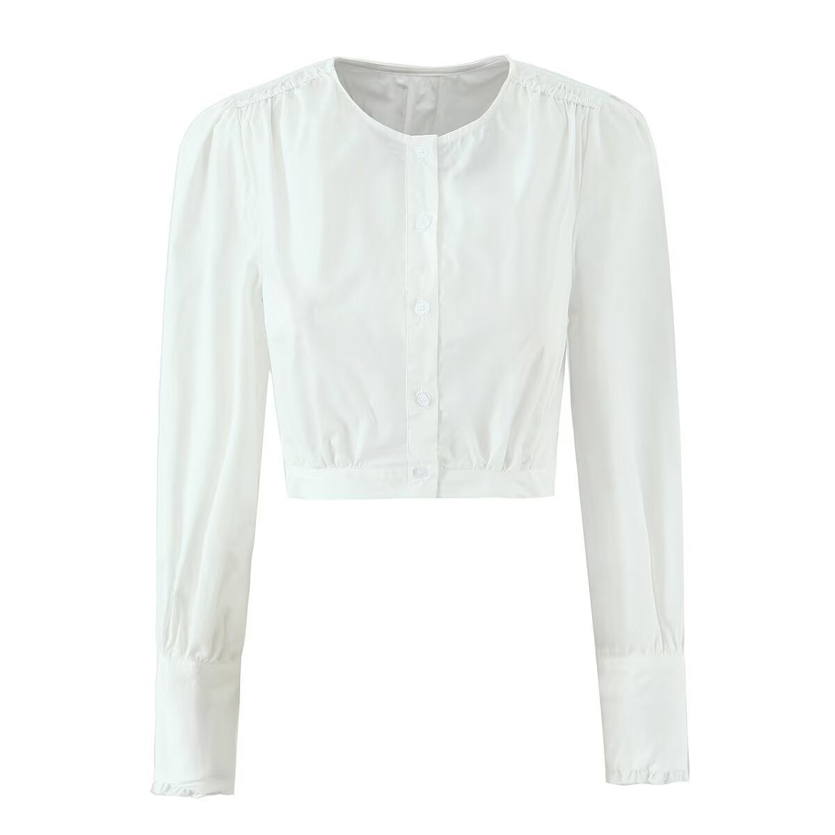 Sheer Cropped Long Sleeve Top for Elegant Minimal Style