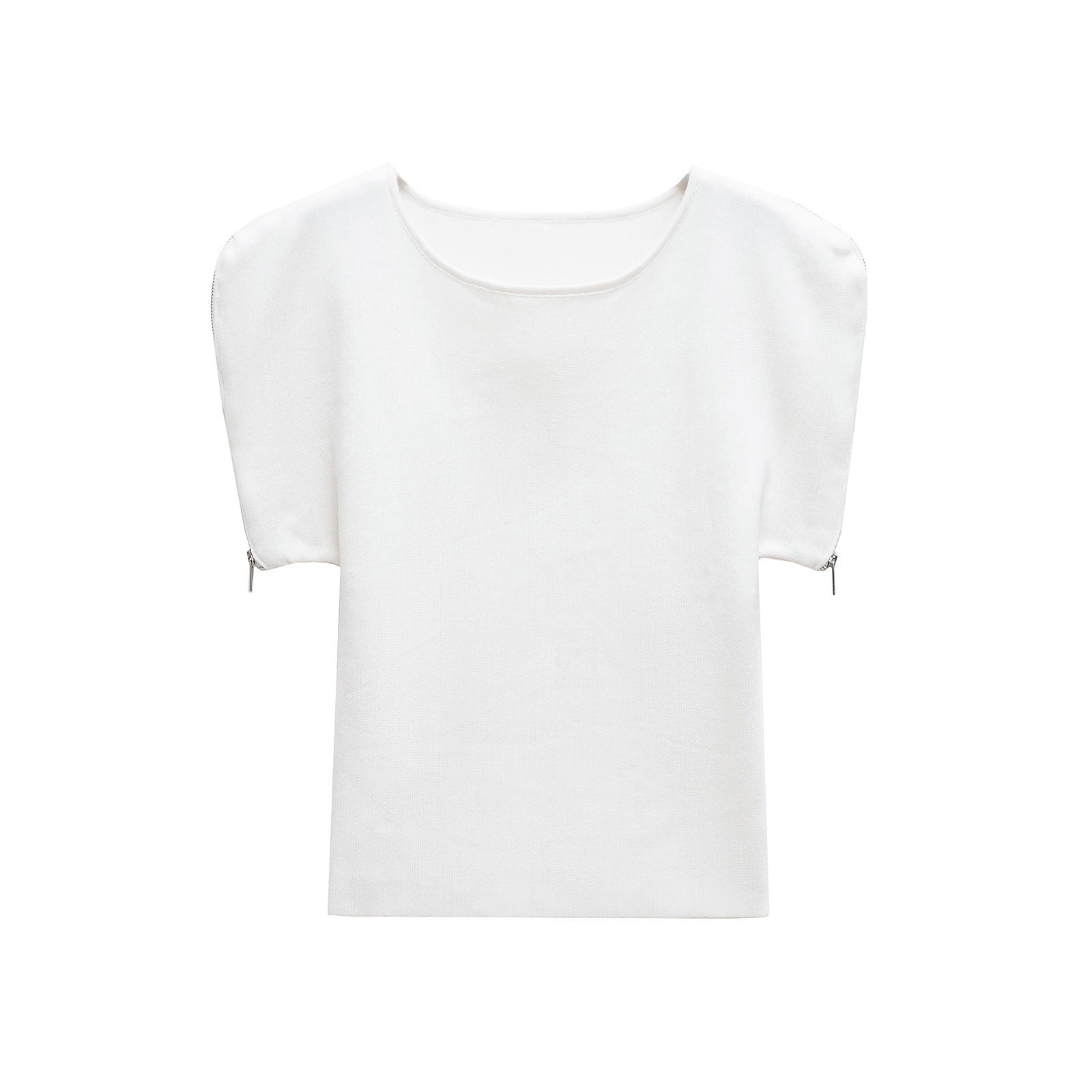 Structured Shoulder Knit Top – Elegant Relaxed Fit Tee