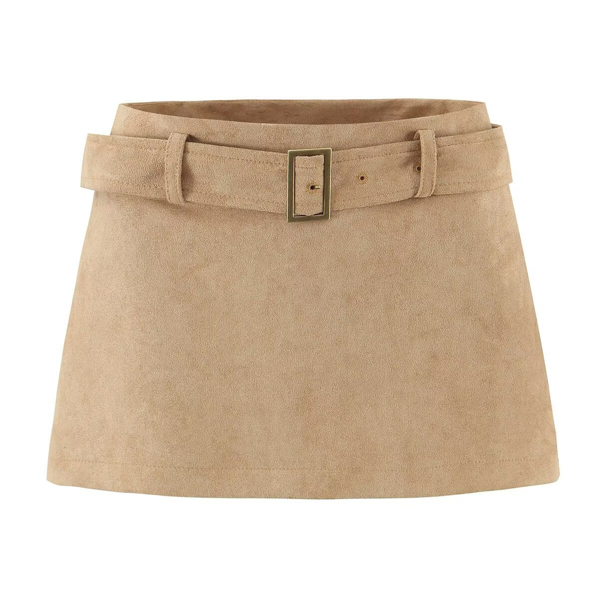 Belted Suede Mini Skirt for Chic Modern Style