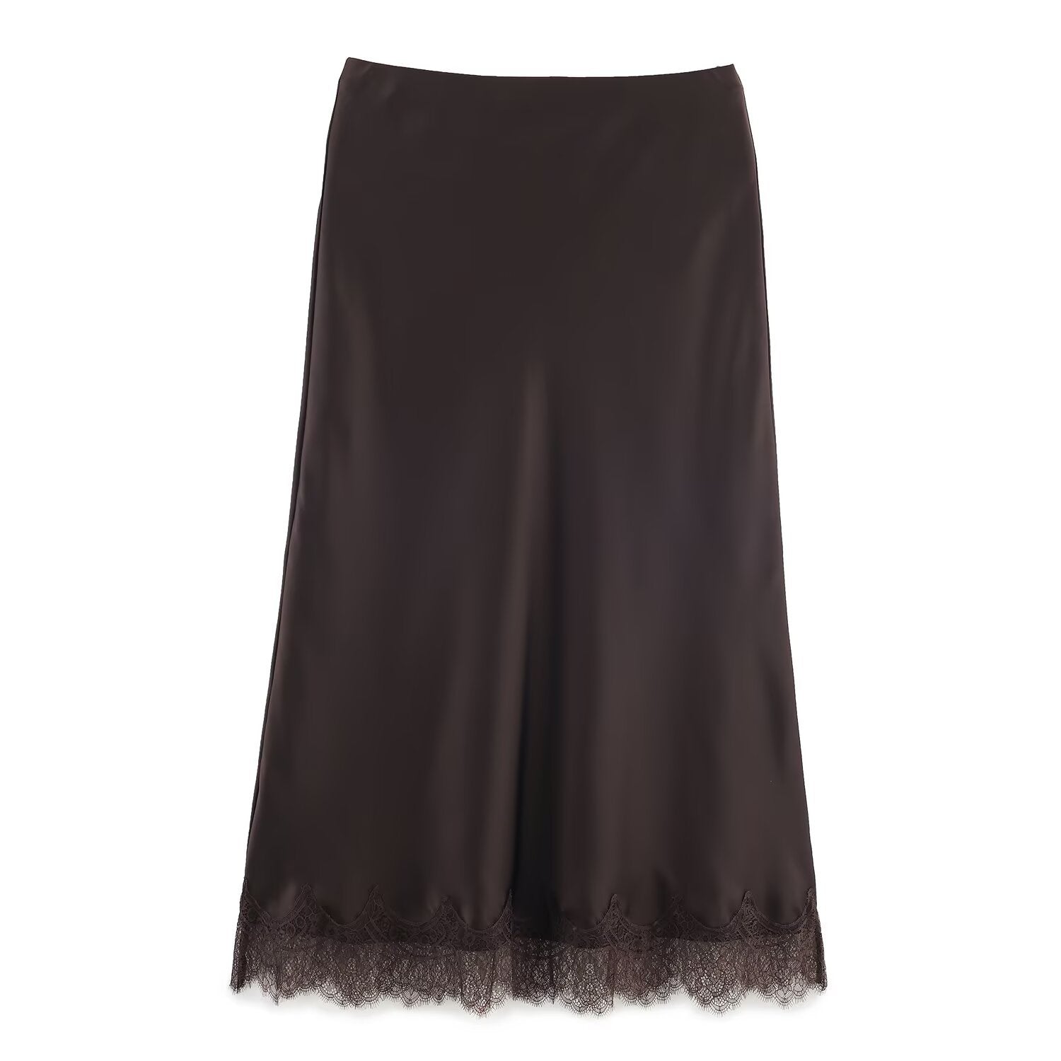 Sheer Lace Hem Maxi Skirt for Elegant Summer Style