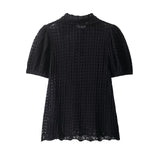 Short Sleeve Knit Polo Top – Textured Slim Fit Shirt