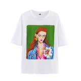 Oversized Portrait Graphic T-Shirt – Relaxed Fit Cotton Tee