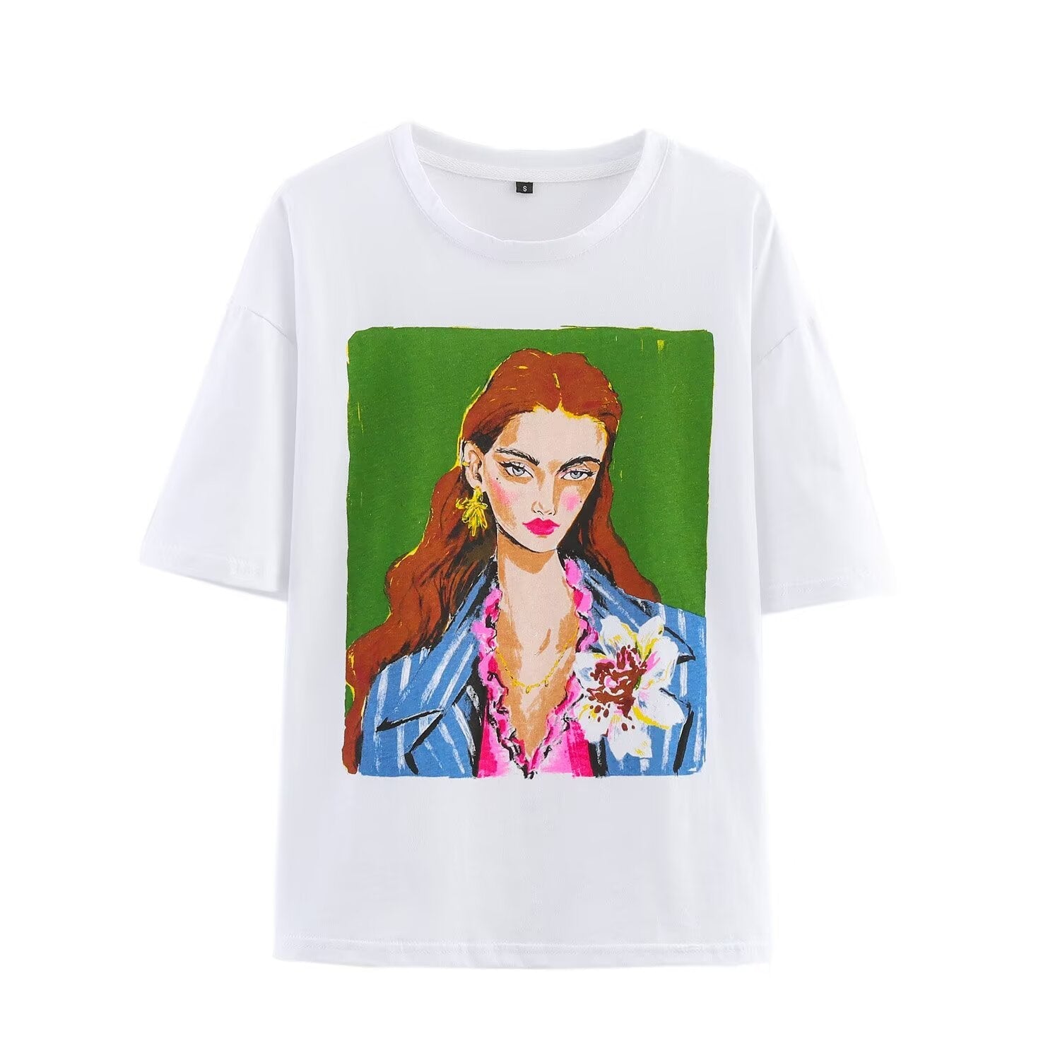 Oversized Portrait Graphic T-Shirt – Relaxed Fit Cotton Tee