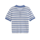 Striped Short Sleeve Knit Polo Top – Slim Fit Casual Shirt