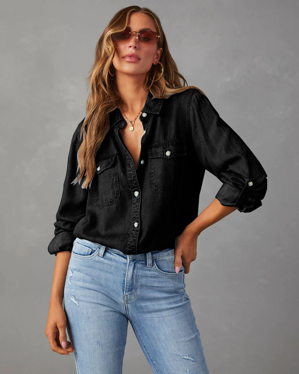 Classic Denim Button Shirt for Effortless Casual Style