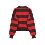 Striped Cropped Knit Sweater – Relaxed Fit Casual Pullover
