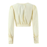 Sheer Cropped Long Sleeve Top for Elegant Minimal Style