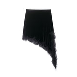 Asymmetrical Fringe Midi Skirt for Elegant Statement Style
