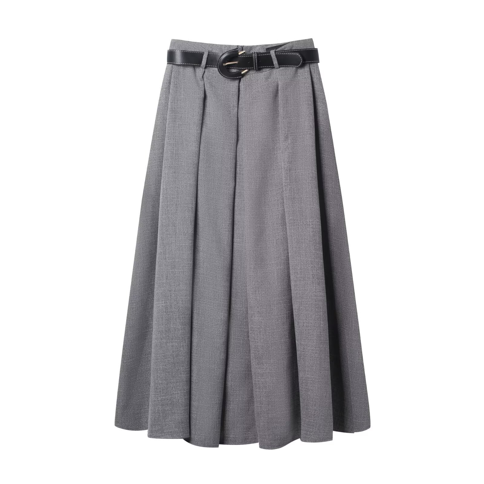 High Waist Pleated Midi Skirt for Elegant Everyday Style