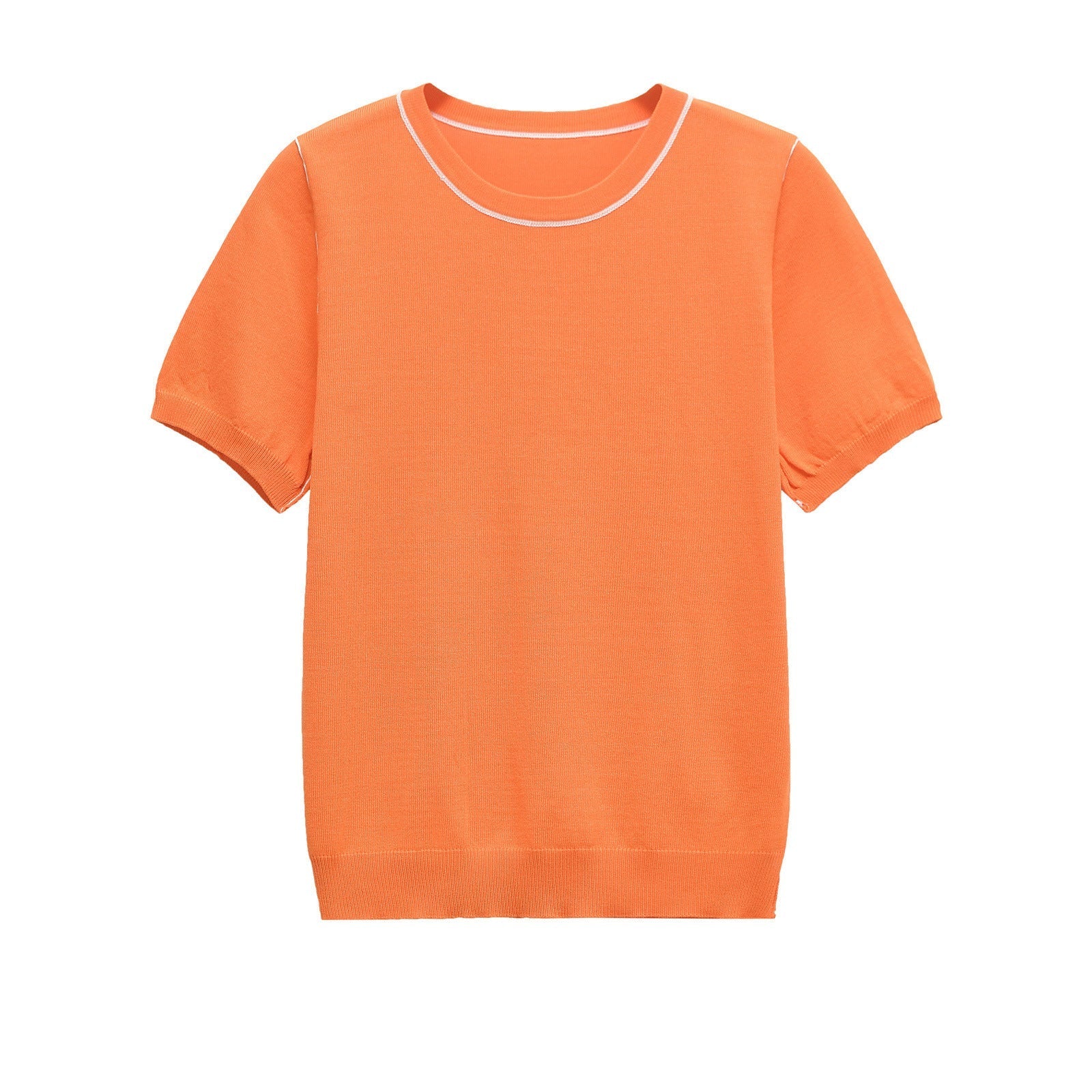 Contrast Trim Crew Neck T-Shirt for Casual Chic Style