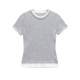 Contrast Trim Crew Neck T-Shirt for Casual Chic Style