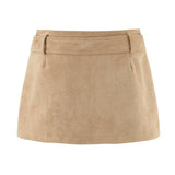 Belted Suede Mini Skirt for Chic Modern Style