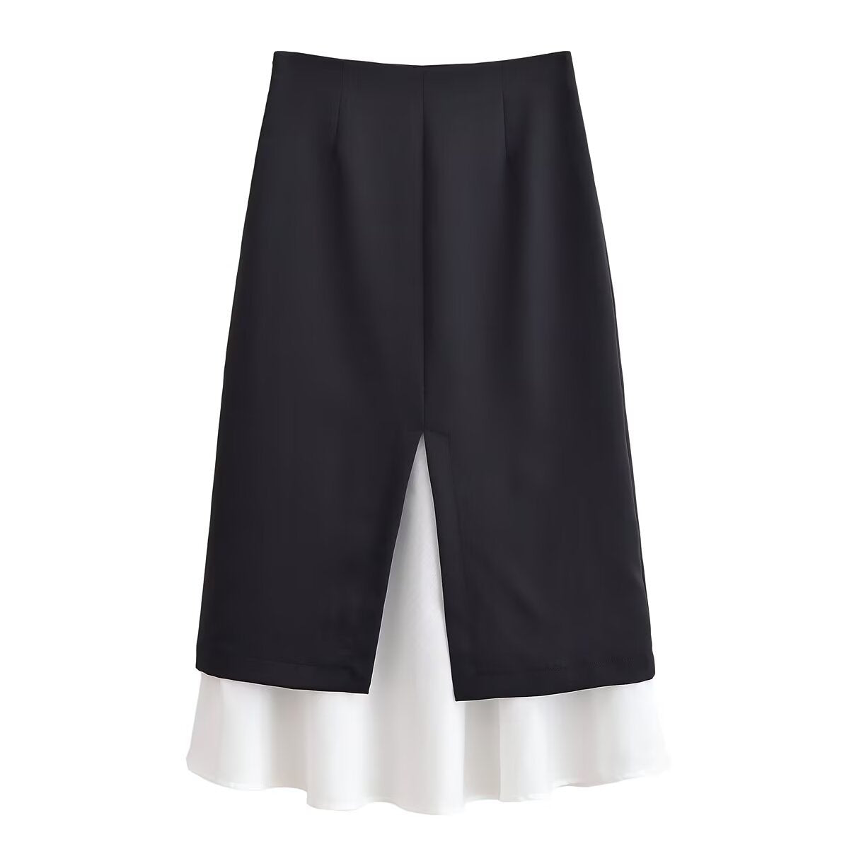 Sheer Hem Midi Skirt for Elegant Minimal Style