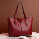 Black Minimalist Faux Leather Tote Bag