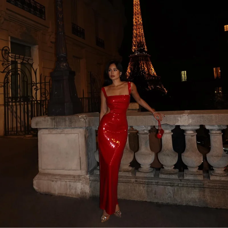 Strapless Sequin Maxi Dress – Elegant Bodycon Evening Gown
