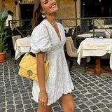 Women's Puff Sleeve Mini Dress