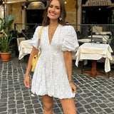 Women's Puff Sleeve Mini Dress