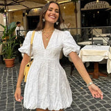 Women's Puff Sleeve Mini Dress