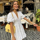 Women's Puff Sleeve Mini Dress