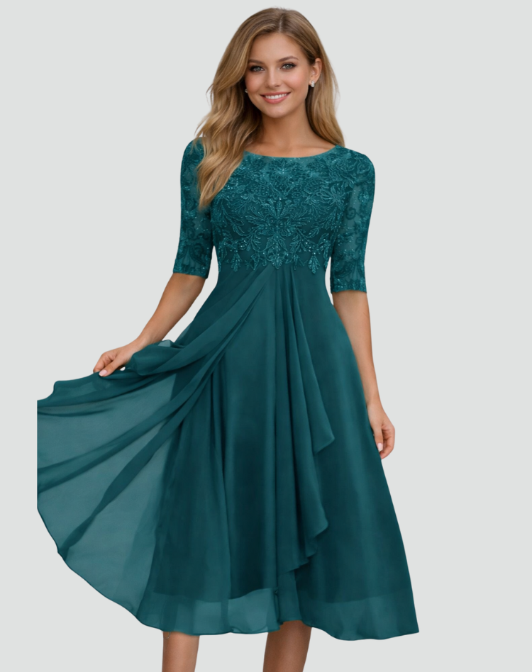 Women's Embroidered Midi Dress